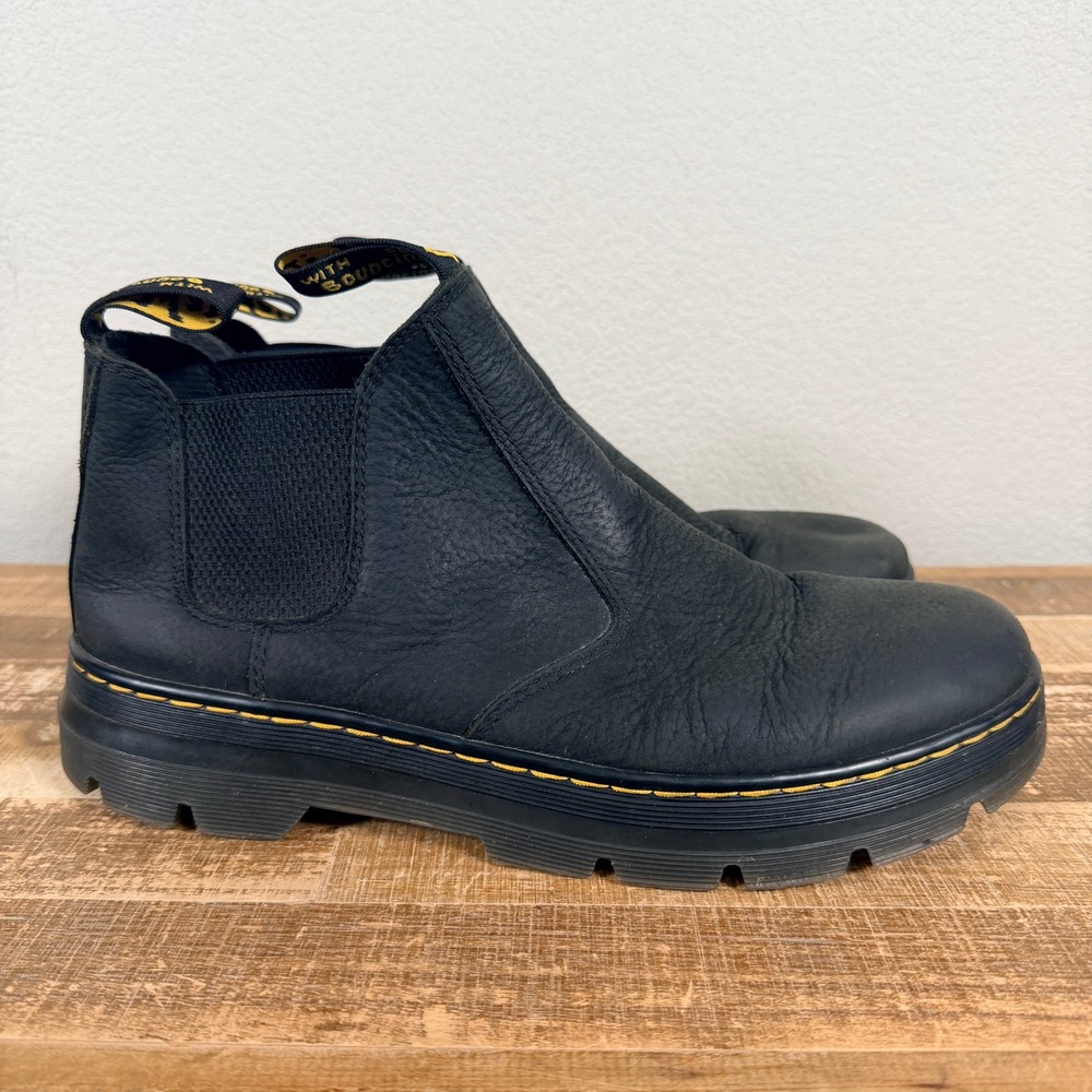 Dr. Martens Hardie II Chelsea Boots Mens Black Leather Lug Sole Pull On